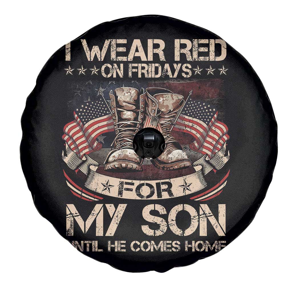 I Wear Red On Fridays For My Son Until He Comes Home Spare Tire Cover Vintage American Flag TS11 Print Your Wear
