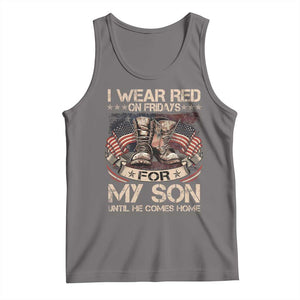 I Wear Red On Fridays For My Son Until He Comes Home Tank Top Vintage American Flag TS11 Deep Heather Print Your Wear