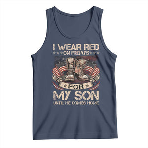 I Wear Red On Fridays For My Son Until He Comes Home Tank Top Vintage American Flag TS11 Navy Print Your Wear