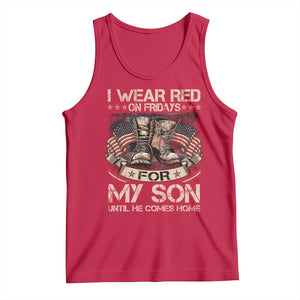 I Wear Red On Fridays For My Son Until He Comes Home Tank Top Vintage American Flag TS11 Red Print Your Wear