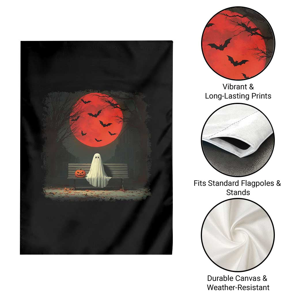 Halloween Lonely Ghost Bench Blood Moon Pumpkin Garden Flag TS11 Print Your Wear