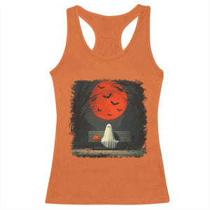 Halloween Lonely Ghost Bench Blood Moon Pumpkin Racerback Tank Top TS11 Orange Print Your Wear