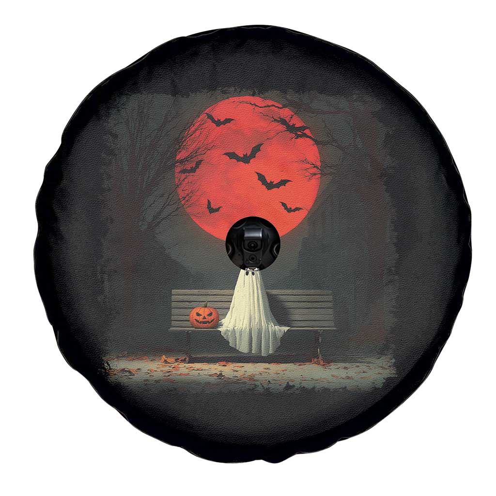 Halloween Lonely Ghost Bench Blood Moon Pumpkin Spare Tire Cover TS11 Print Your Wear