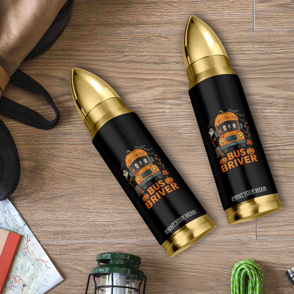 Funny Halloween Bus Driver Bullet Tumbler Horror Slashers Pumpkin School Bus Spooky Season TS11 Print Your Wear