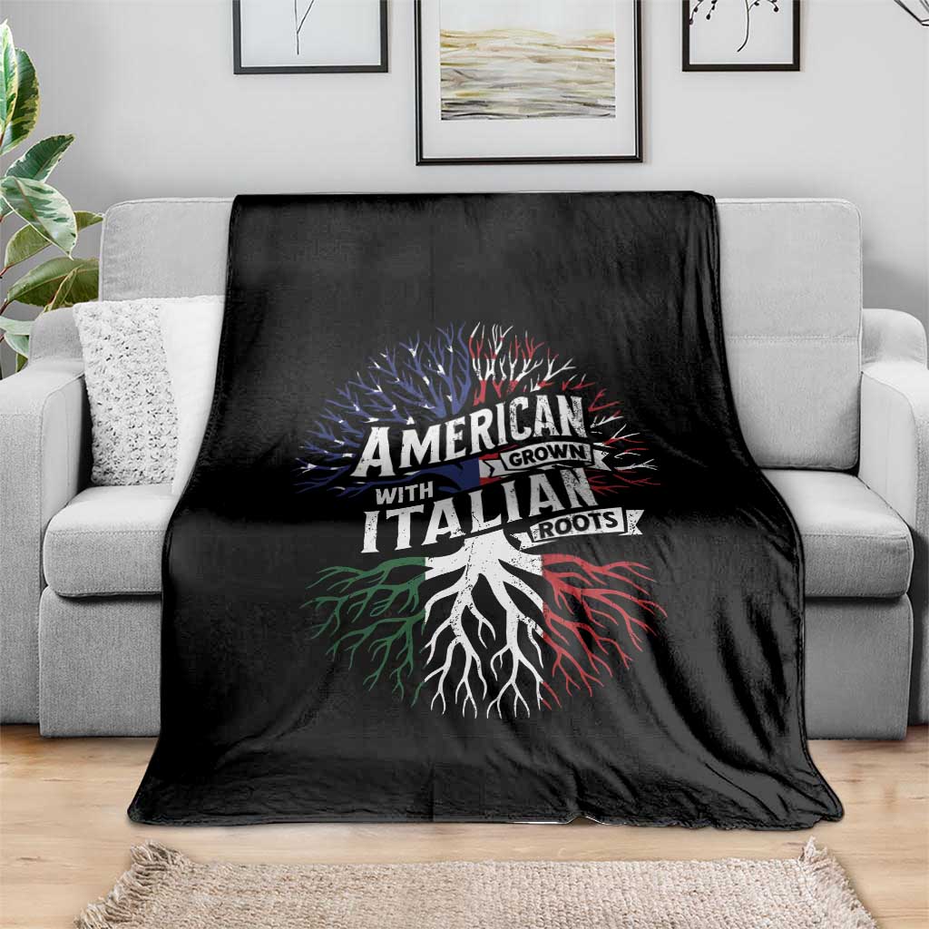 American Grown With Italian Roots Throw Blanket Family Tree Italy Flag TS11 Print Your Wear