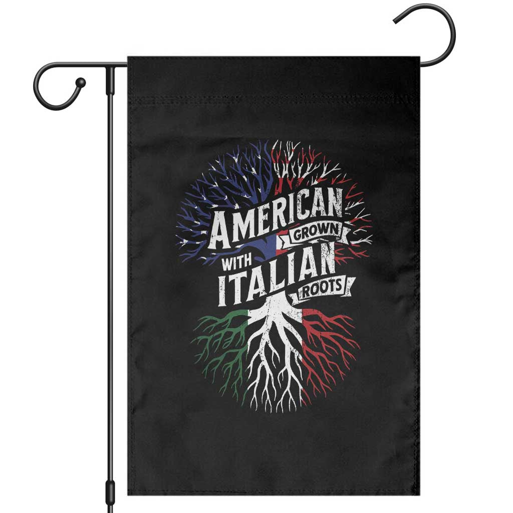 American Grown With Italian Roots Garden Flag Family Tree Italy Flag TS11 Black Print Your Wear