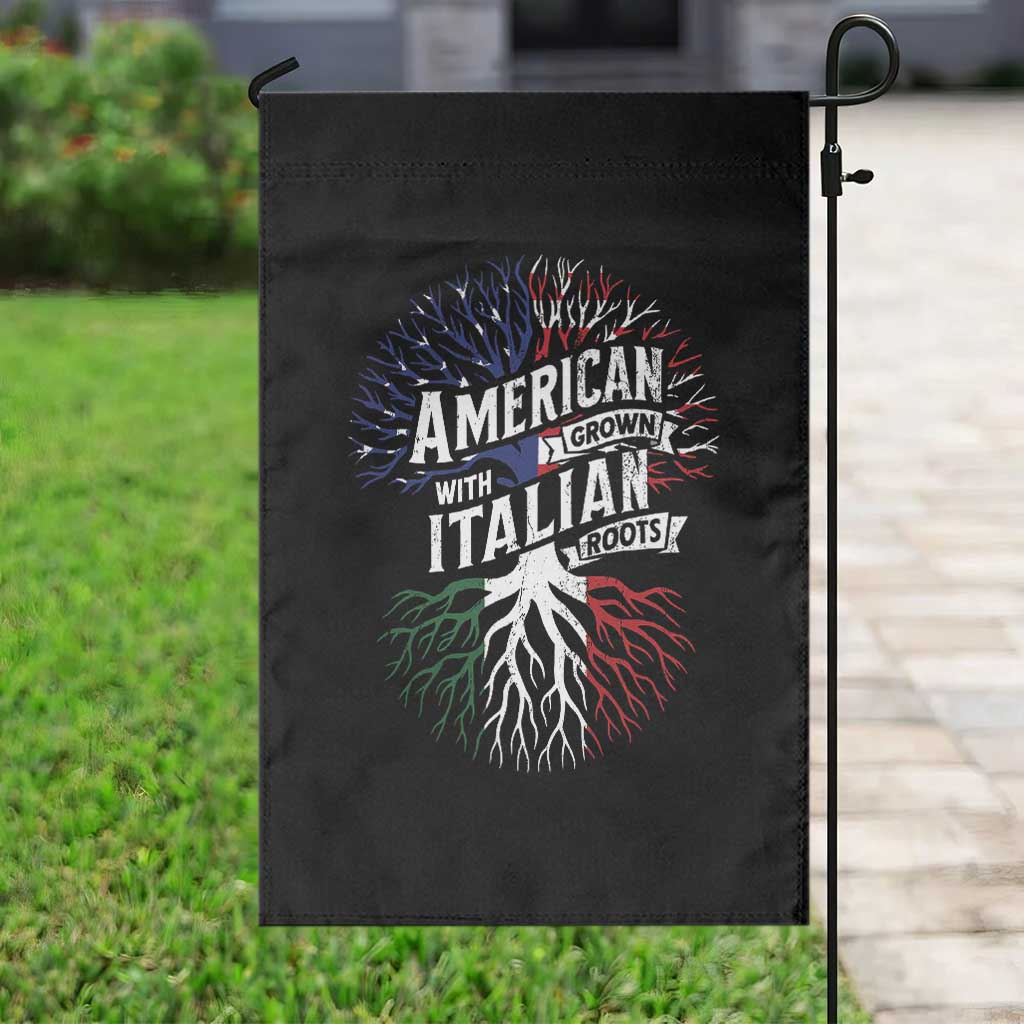 American Grown With Italian Roots Garden Flag Family Tree Italy Flag TS11 Print Your Wear