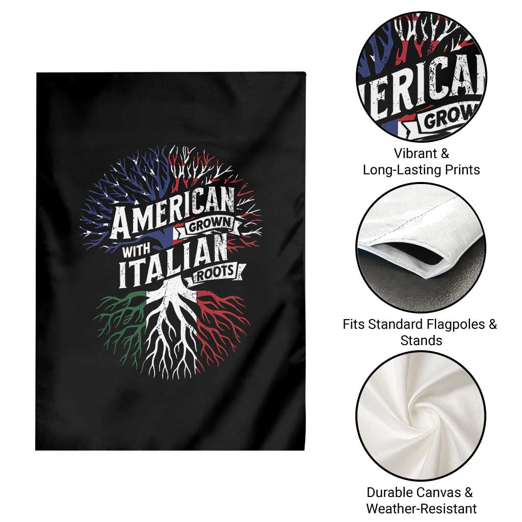 American Grown With Italian Roots Garden Flag Family Tree Italy Flag TS11 Print Your Wear