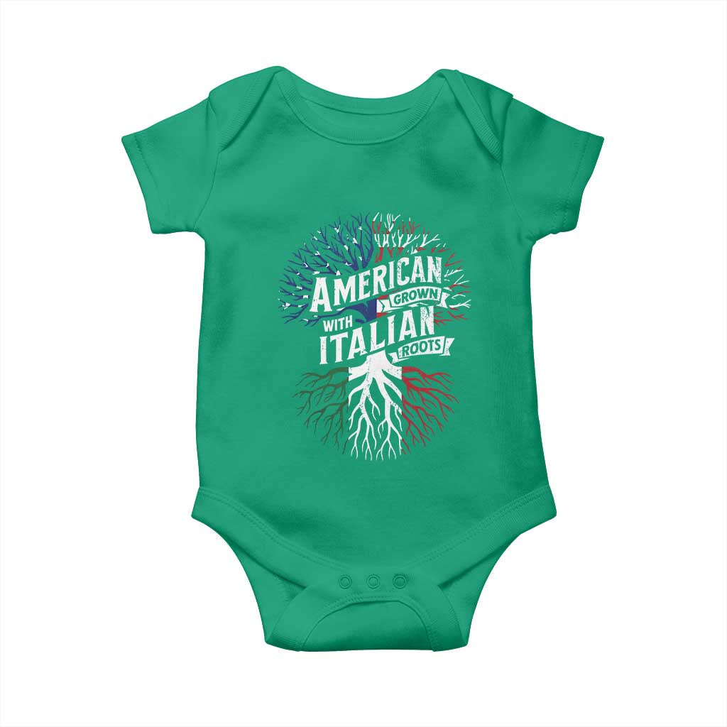 American Grown With Italian Roots Baby Onesie Family Tree Italy Flag TS11 Irish Green Print Your Wear