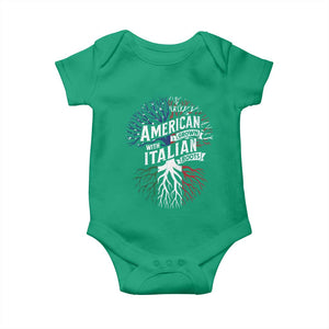American Grown With Italian Roots Baby Onesie Family Tree Italy Flag TS11 Irish Green Print Your Wear