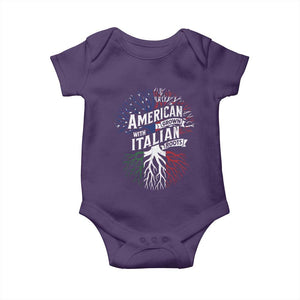 American Grown With Italian Roots Baby Onesie Family Tree Italy Flag TS11 Purple Print Your Wear