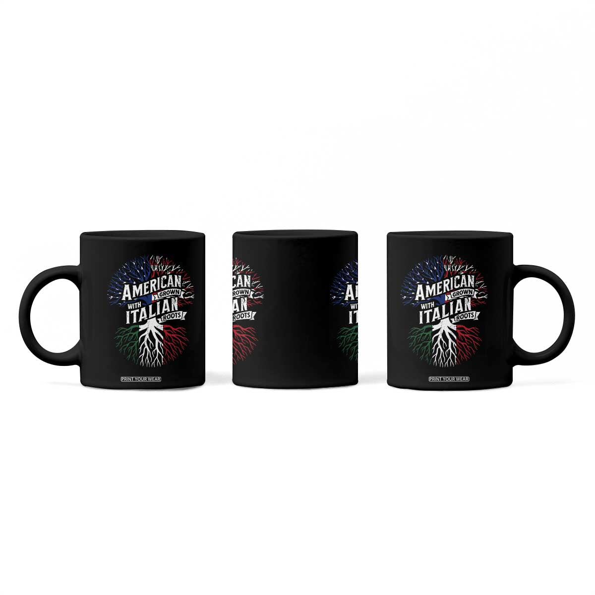 American Grown With Italian Roots Coffee Mug Family Tree Italy Flag TS11 Print Your Wear