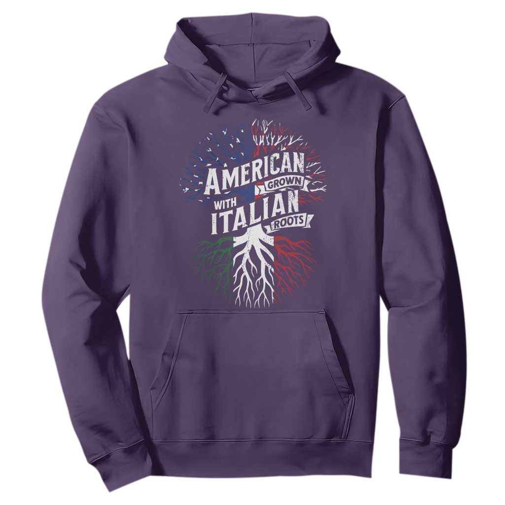 American Grown With Italian Roots Hoodie Family Tree Italy Flag TS11 Purple Print Your Wear