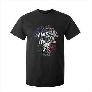 American Grown With Italian Roots T Shirt For Kid Family Tree Italy Flag TS11 Black Print Your Wear