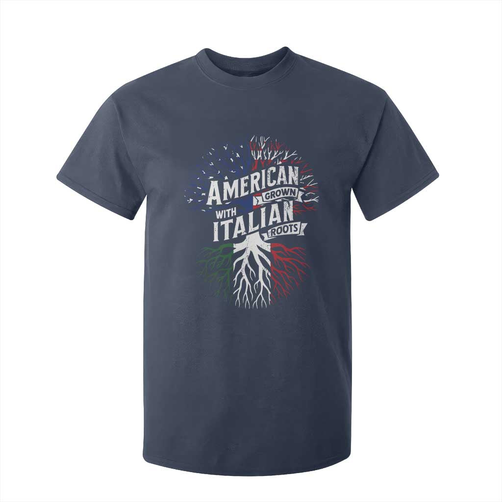American Grown With Italian Roots T Shirt For Kid Family Tree Italy Flag TS11 Navy Print Your Wear