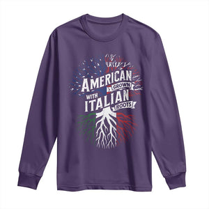 American Grown With Italian Roots Long Sleeve Shirt Family Tree Italy Flag TS11 Purple Print Your Wear