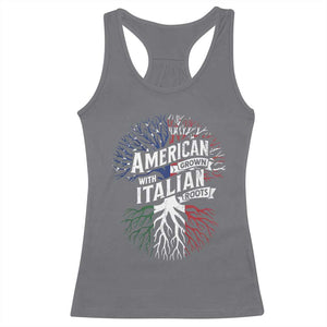 American Grown With Italian Roots Racerback Tank Top Family Tree Italy Flag TS11 Charcoal Print Your Wear
