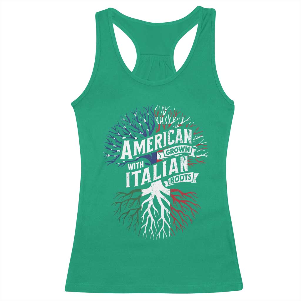 American Grown With Italian Roots Racerback Tank Top Family Tree Italy Flag TS11 Irish Green Print Your Wear