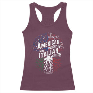 American Grown With Italian Roots Racerback Tank Top Family Tree Italy Flag TS11 Maroon Print Your Wear