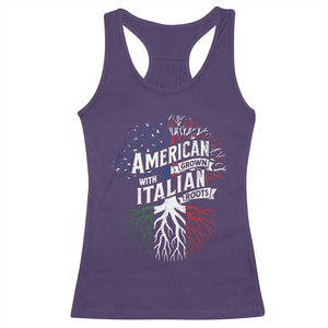 American Grown With Italian Roots Racerback Tank Top Family Tree Italy Flag TS11 Purple Print Your Wear