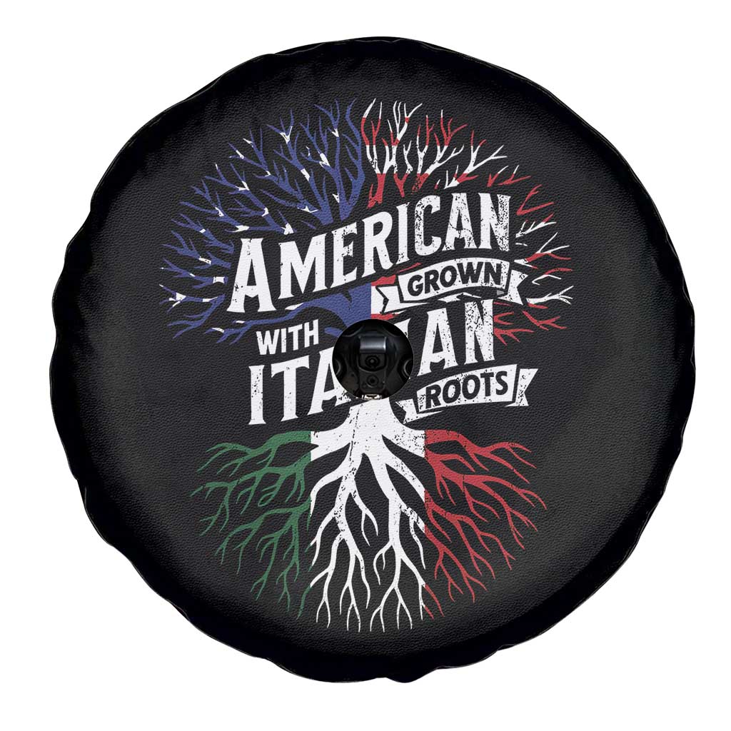 American Grown With Italian Roots Spare Tire Cover Family Tree Italy Flag TS11 Print Your Wear