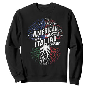 American Grown With Italian Roots Sweatshirt Family Tree Italy Flag TS11 Black Print Your Wear