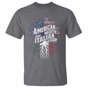American Grown With Italian Roots T Shirt Family Tree Italy Flag TS11 Charcoal Print Your Wear
