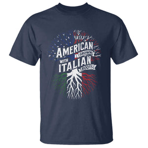 American Grown With Italian Roots T Shirt Family Tree Italy Flag TS11 Navy Print Your Wear