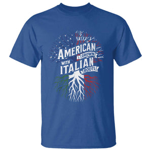 American Grown With Italian Roots T Shirt Family Tree Italy Flag TS11 Royal Blue Print Your Wear