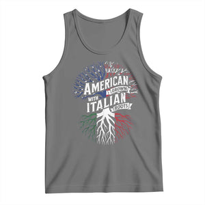 American Grown With Italian Roots Tank Top Family Tree Italy Flag TS11 Black Heather Print Your Wear