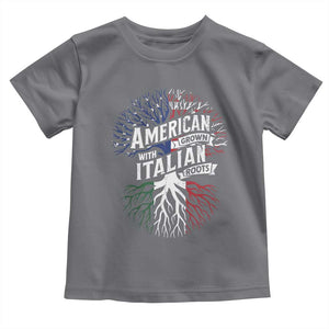 American Grown With Italian Roots Toddler T Shirt Family Tree Italy Flag TS11 Charcoal Print Your Wear
