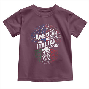 American Grown With Italian Roots Toddler T Shirt Family Tree Italy Flag TS11 Maroon Print Your Wear