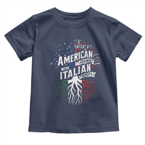 American Grown With Italian Roots Toddler T Shirt Family Tree Italy Flag TS11 Navy Print Your Wear