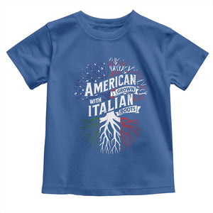 American Grown With Italian Roots Toddler T Shirt Family Tree Italy Flag TS11 Royal Blue Print Your Wear