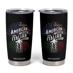 American Grown With Italian Roots Tumbler Cup Family Tree Italy Flag TS11 Black Print Your Wear