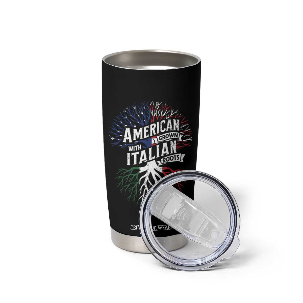 American Grown With Italian Roots Tumbler Cup Family Tree Italy Flag TS11 Print Your Wear