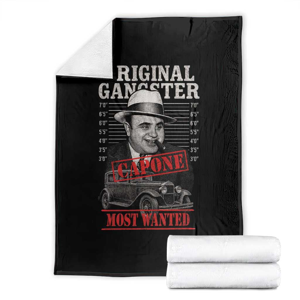 Original Gangster Most Wanted Al Capone Throw Blanket Italian American Mafia TS11 Black Print Your Wear
