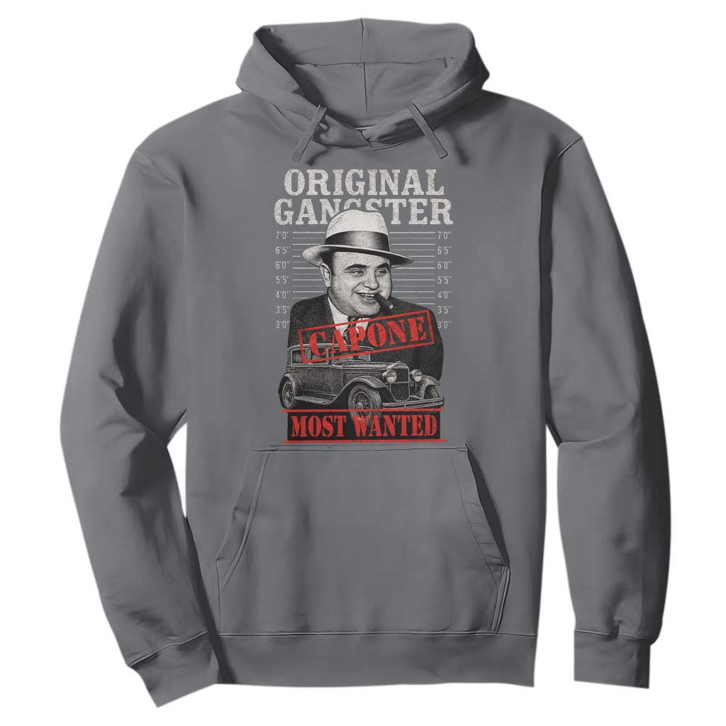 Original Gangster Most Wanted Al Capone Hoodie Italian American Mafia TS11 Charcoal Print Your Wear