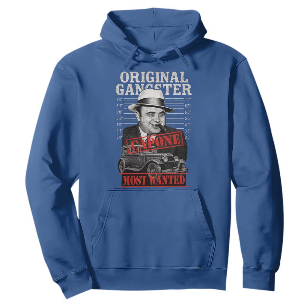 Original Gangster Most Wanted Al Capone Hoodie Italian American Mafia TS11 Royal Blue Print Your Wear