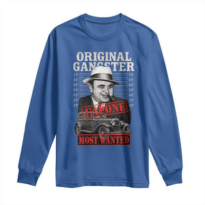 Original Gangster Most Wanted Al Capone Long Sleeve Shirt Italian American Mafia TS11 Royal Blue Print Your Wear