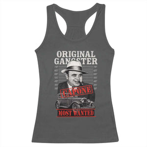 Original Gangster Most Wanted Al Capone Racerback Tank Top Italian American Mafia TS11 Dark Heather Print Your Wear