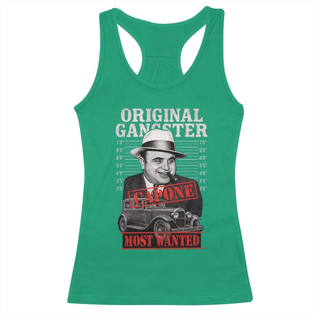 Original Gangster Most Wanted Al Capone Racerback Tank Top Italian American Mafia TS11 Irish Green Print Your Wear