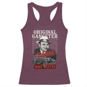 Original Gangster Most Wanted Al Capone Racerback Tank Top Italian American Mafia TS11 Maroon Print Your Wear