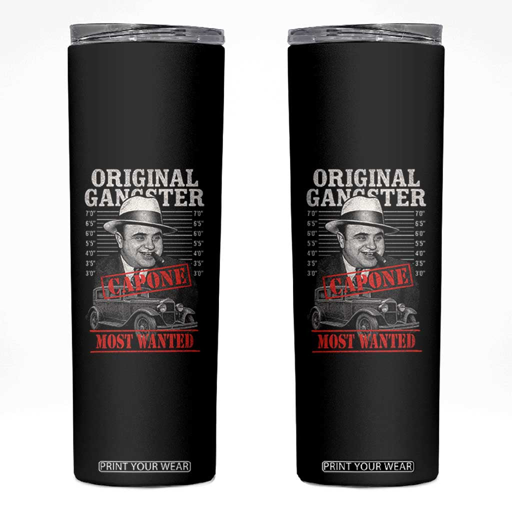 Original Gangster Most Wanted Al Capone Skinny Tumbler Italian American Mafia TS11 Black Print Your Wear