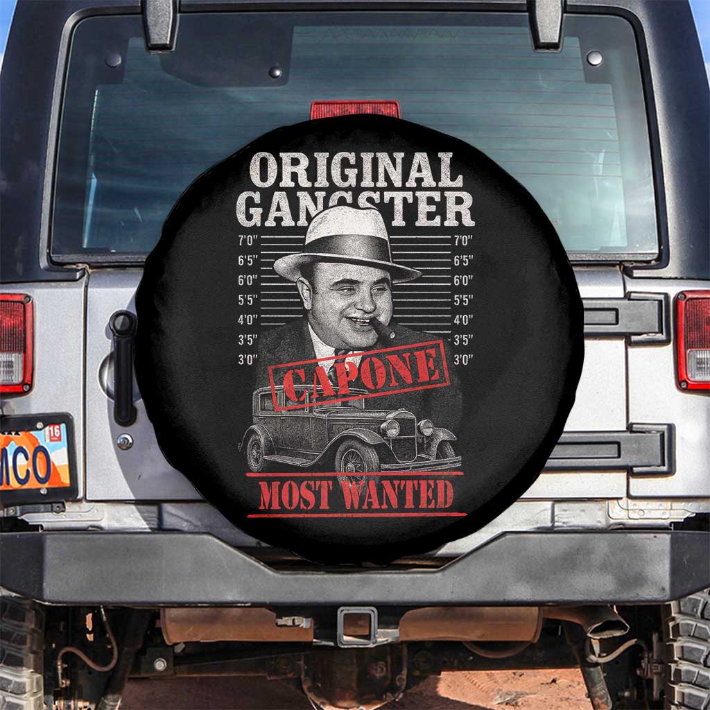 Original Gangster Most Wanted Al Capone Spare Tire Cover Italian American Mafia TS11 No hole Black Print Your Wear