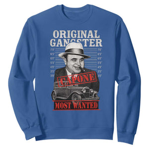 Original Gangster Most Wanted Al Capone Sweatshirt Italian American Mafia TS11 Royal Blue Print Your Wear