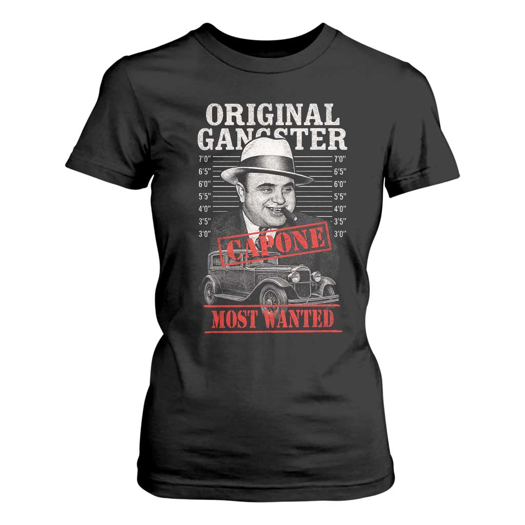 Original Gangster Most Wanted Al Capone T Shirt For Women Italian American Mafia TS11 Black Print Your Wear