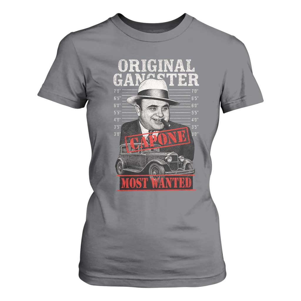 Original Gangster Most Wanted Al Capone T Shirt For Women Italian American Mafia TS11 Charcoal Print Your Wear