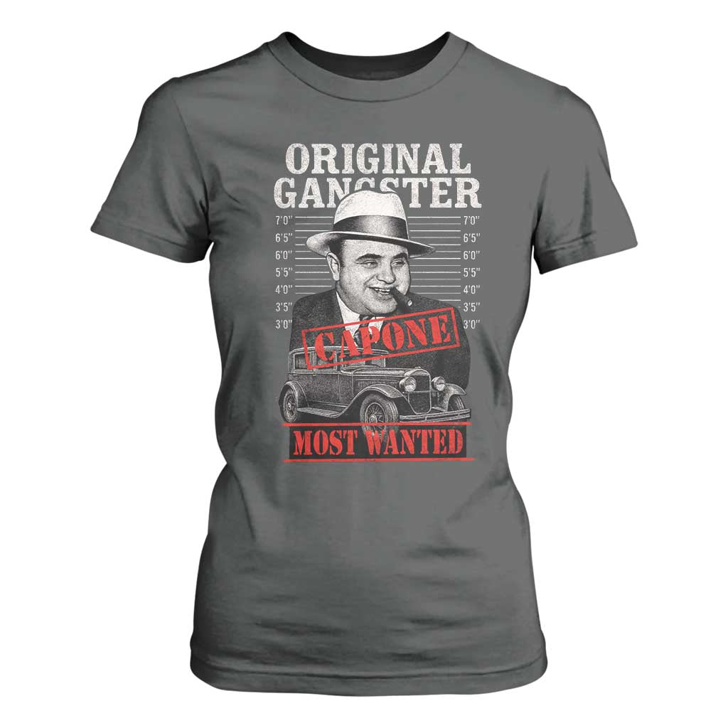 Original Gangster Most Wanted Al Capone T Shirt For Women Italian American Mafia TS11 Dark Heather Print Your Wear