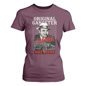 Original Gangster Most Wanted Al Capone T Shirt For Women Italian American Mafia TS11 Maroon Print Your Wear